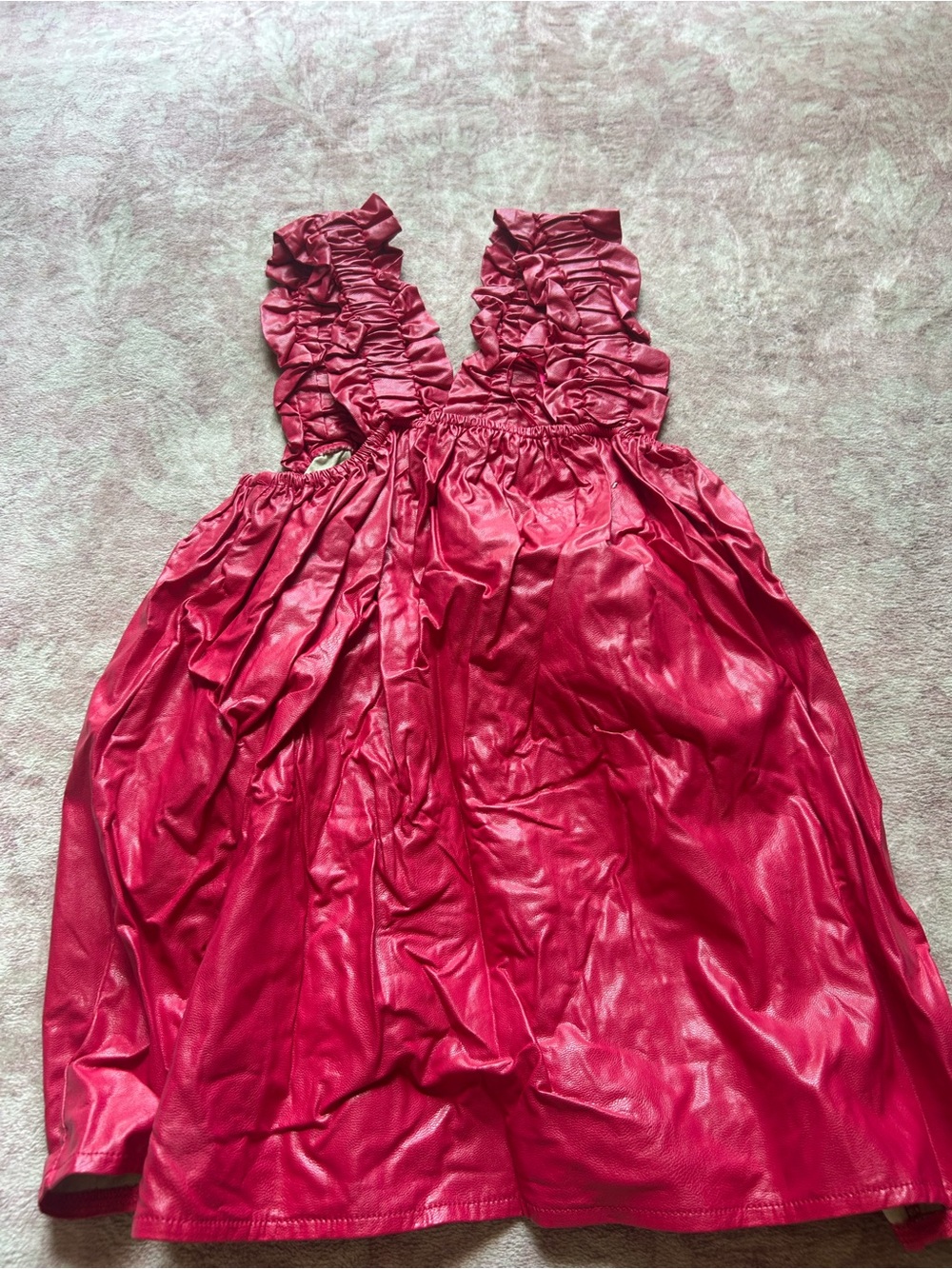 glam Ruffled Sleeveless Party Dress in Deep Rose
